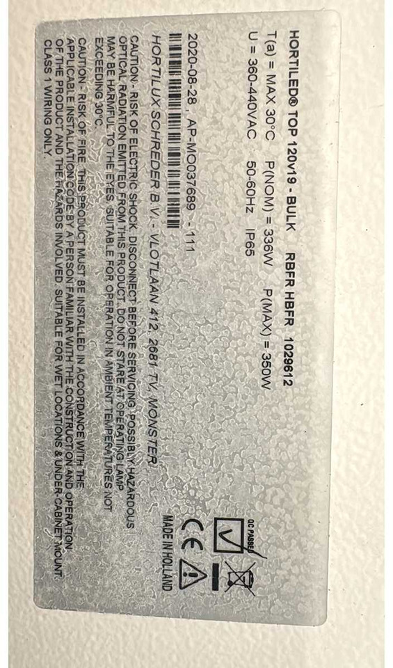 Agricultural machinery Hortilux HortiLed Top 120v19