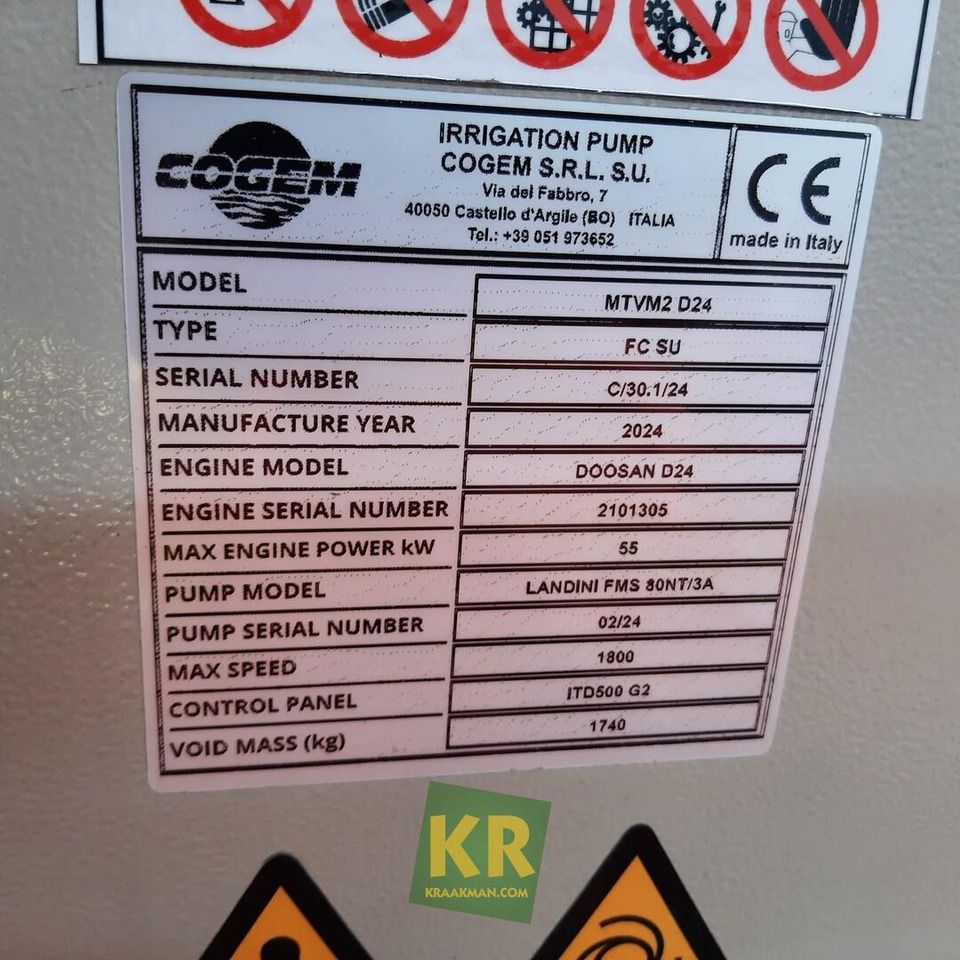 Irrigation system Cogem D24 FMS80/3 motorpompset