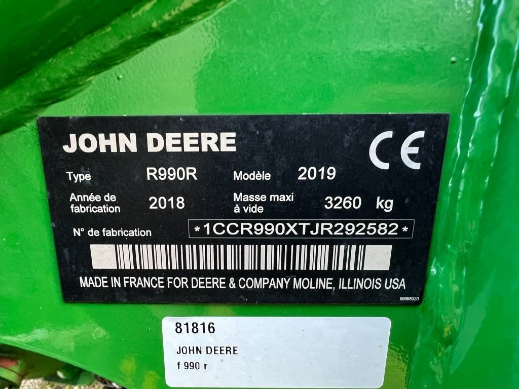 Mower John Deere F990R + F350R vlinder maaier