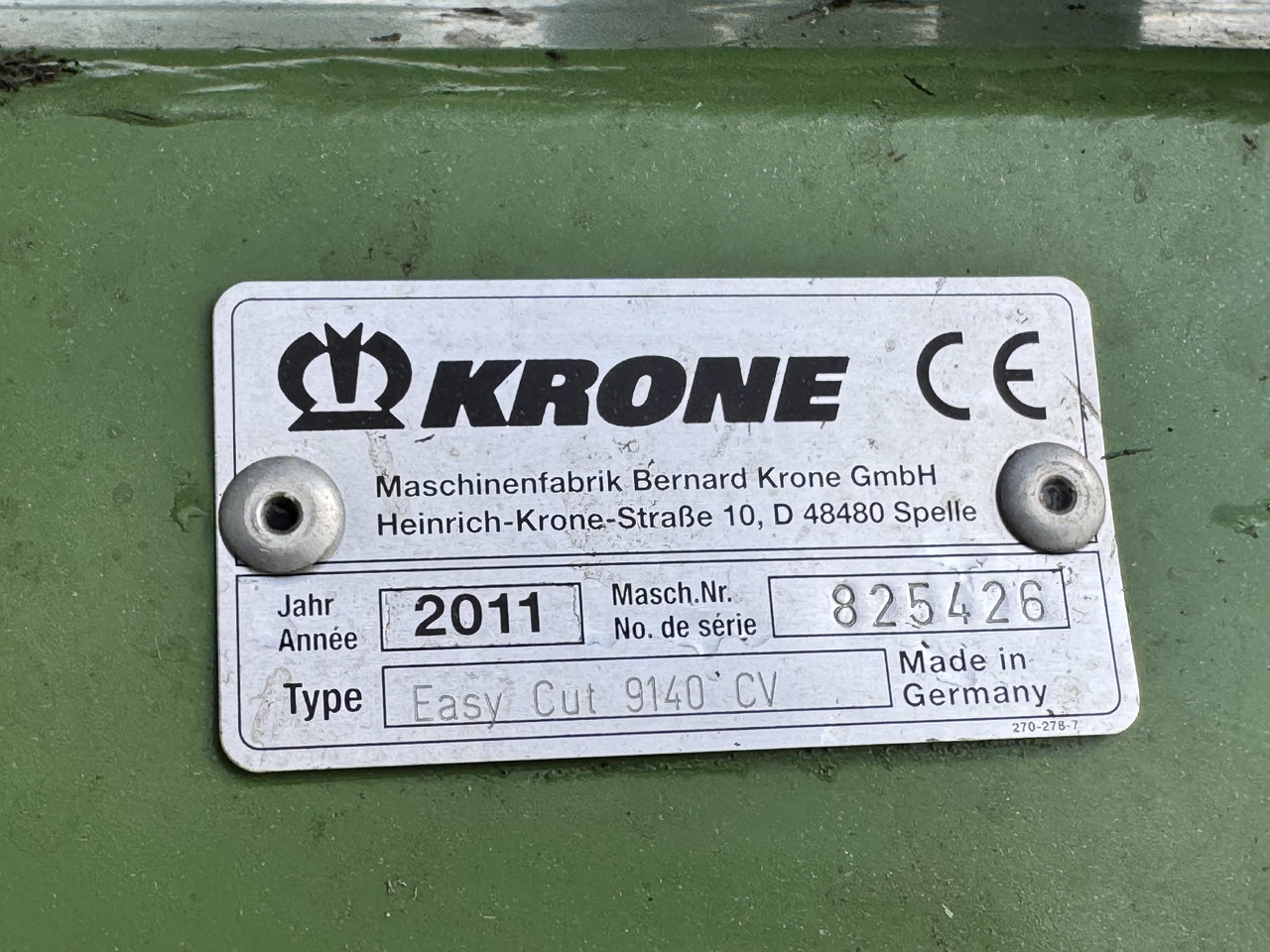 Mower Krone Easycut 9140 CV