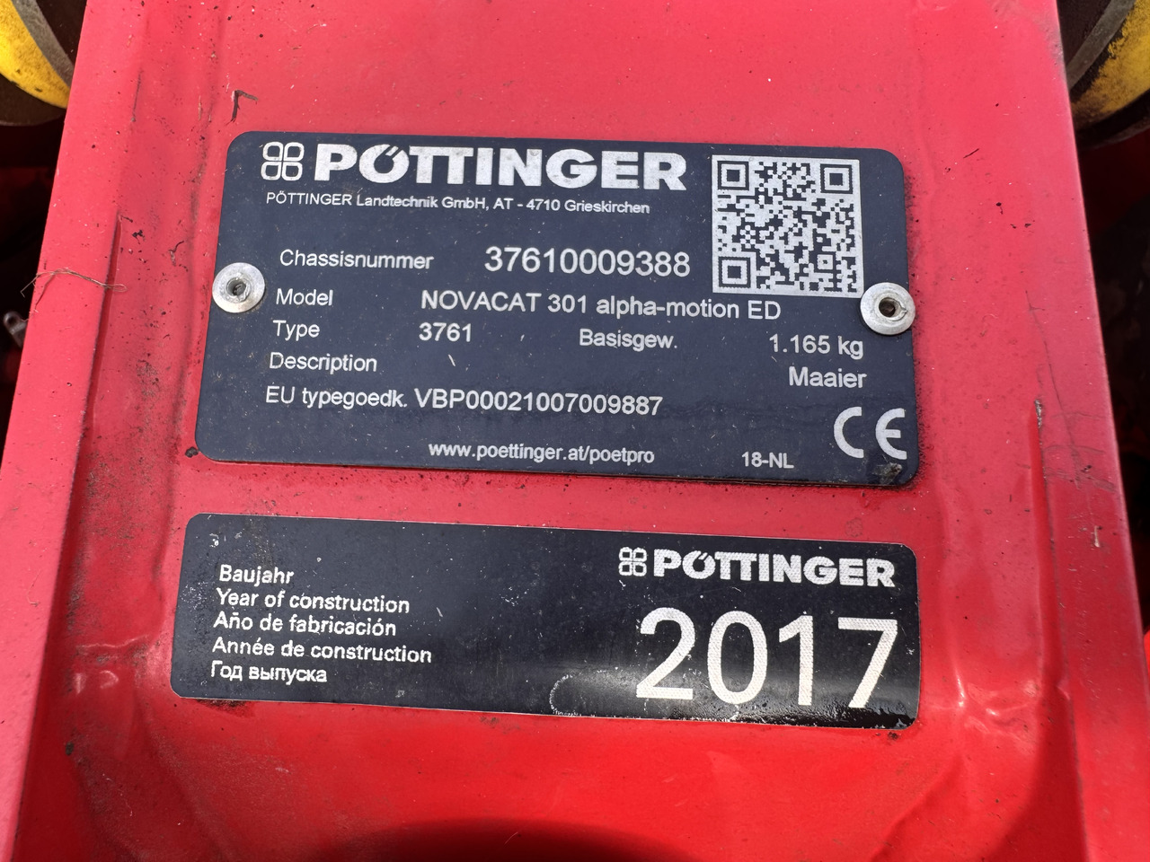 Mower PÖTTINGER Novacat 301 ED Alpha Motion