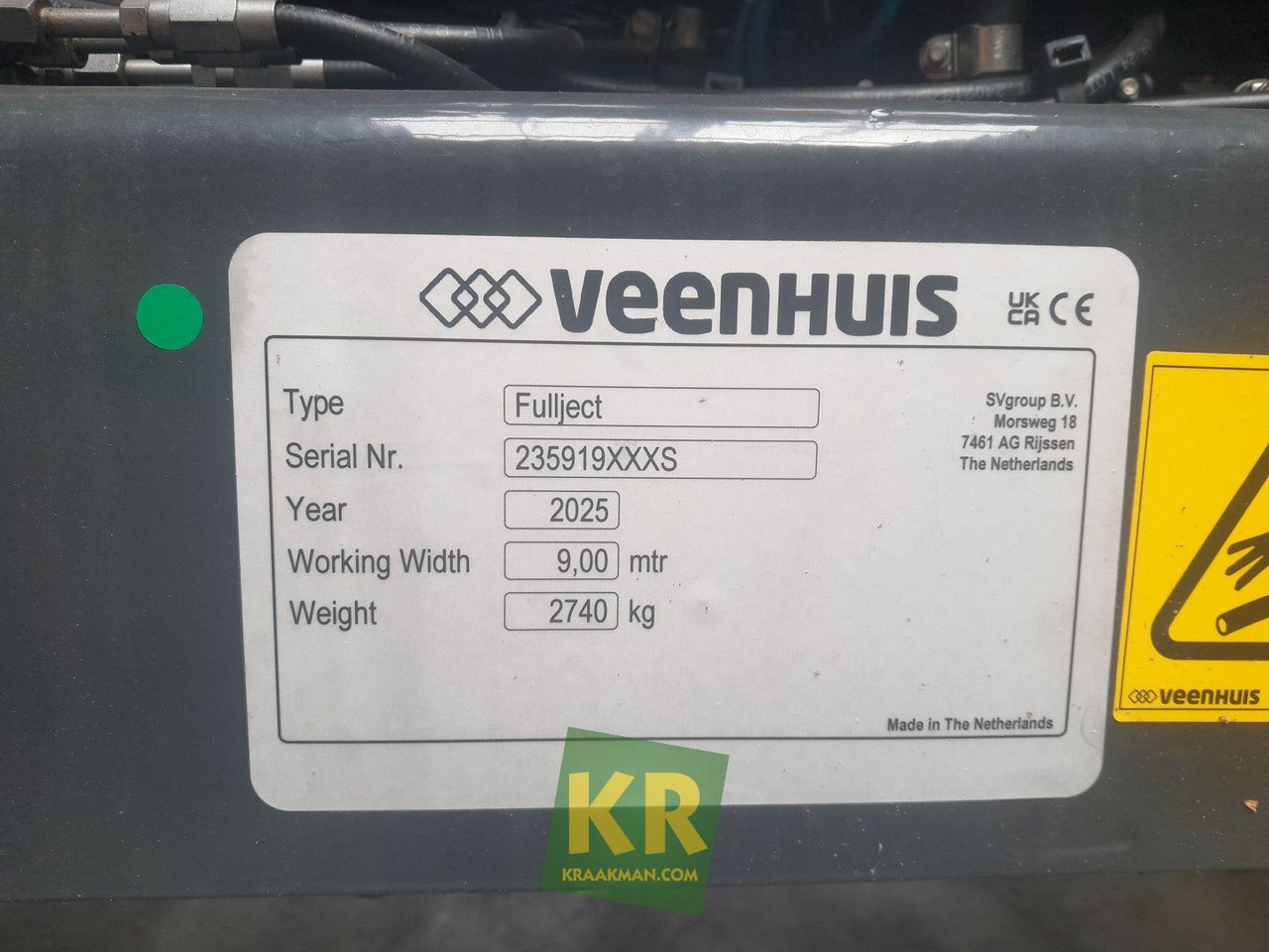 Slurry injector Veenhuis Fullject X-line 9.00