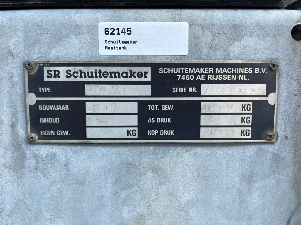 Slurry tanker Schuitemaker + Slootmid PTW 70