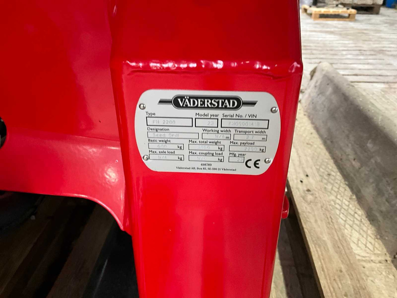 Sowing equipment Väderstad FH2200