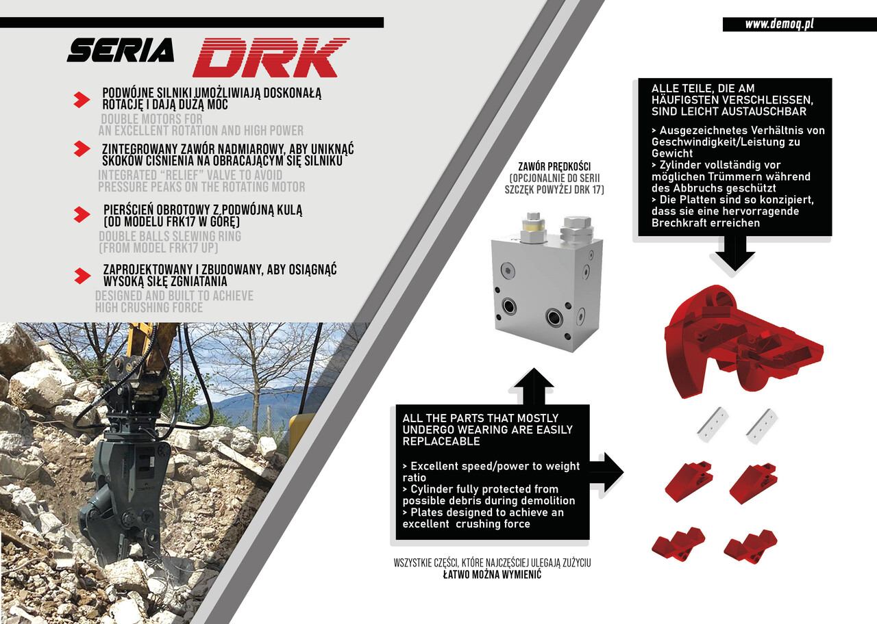 New Demolition shears for Excavator DEMOQ DRK10  Hydraulic Rotating Pulveriser Crusher 1000 KG: picture 4