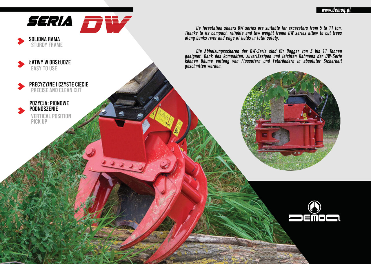 New Grapple for Construction machinery DEMOQ DW250 F  De-forestation shear 250 kg: picture 2
