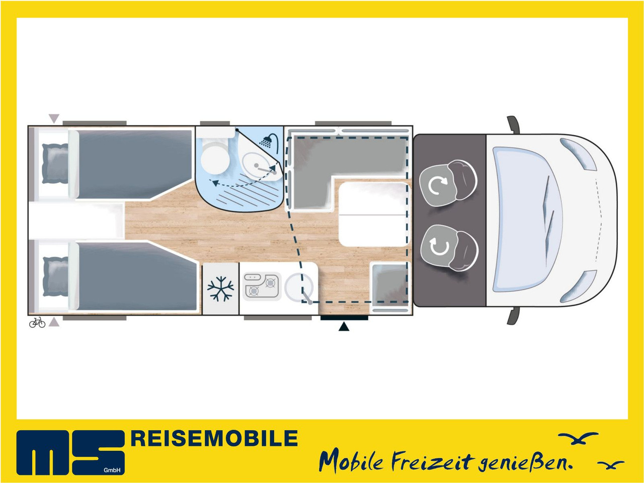 Semi-integrated motorhome Chausson 627 TITANIUM / - 2026 -/ EINZELBETTEN & HUBBETT