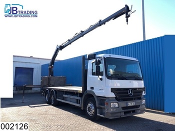 Ciężarówka burtowa Mercedes-Benz Actros 2632 6x4, EPS 16, 3 pedals, Hiab crane, Remote, Steel suspension, Airco, Analoge tachograaf