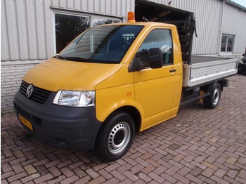 Open body delivery van Volkswagen Transporter 2.5 TDI 340 pick-up laadkraan 1100kg hiab 3-pers airco trekhaak 2500kg