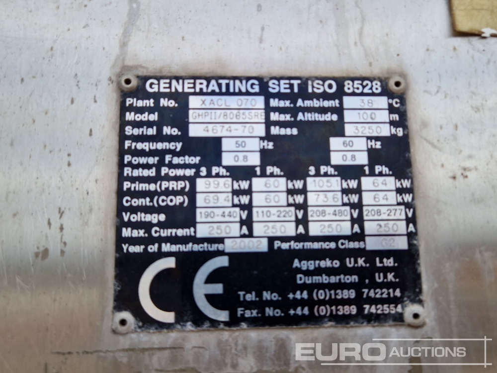Generator set 2013 Aggreko 192kVA Generator, Iveco Engine (Spares): picture 31