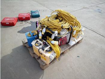 Construction equipment Pallet of 110Volt Transformer (6 of), Petrol Generator, 110Volt Extension Leads