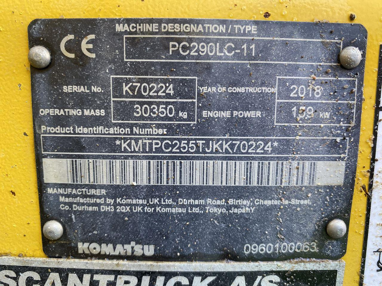 Crawler excavator Komatsu PC290LC-11