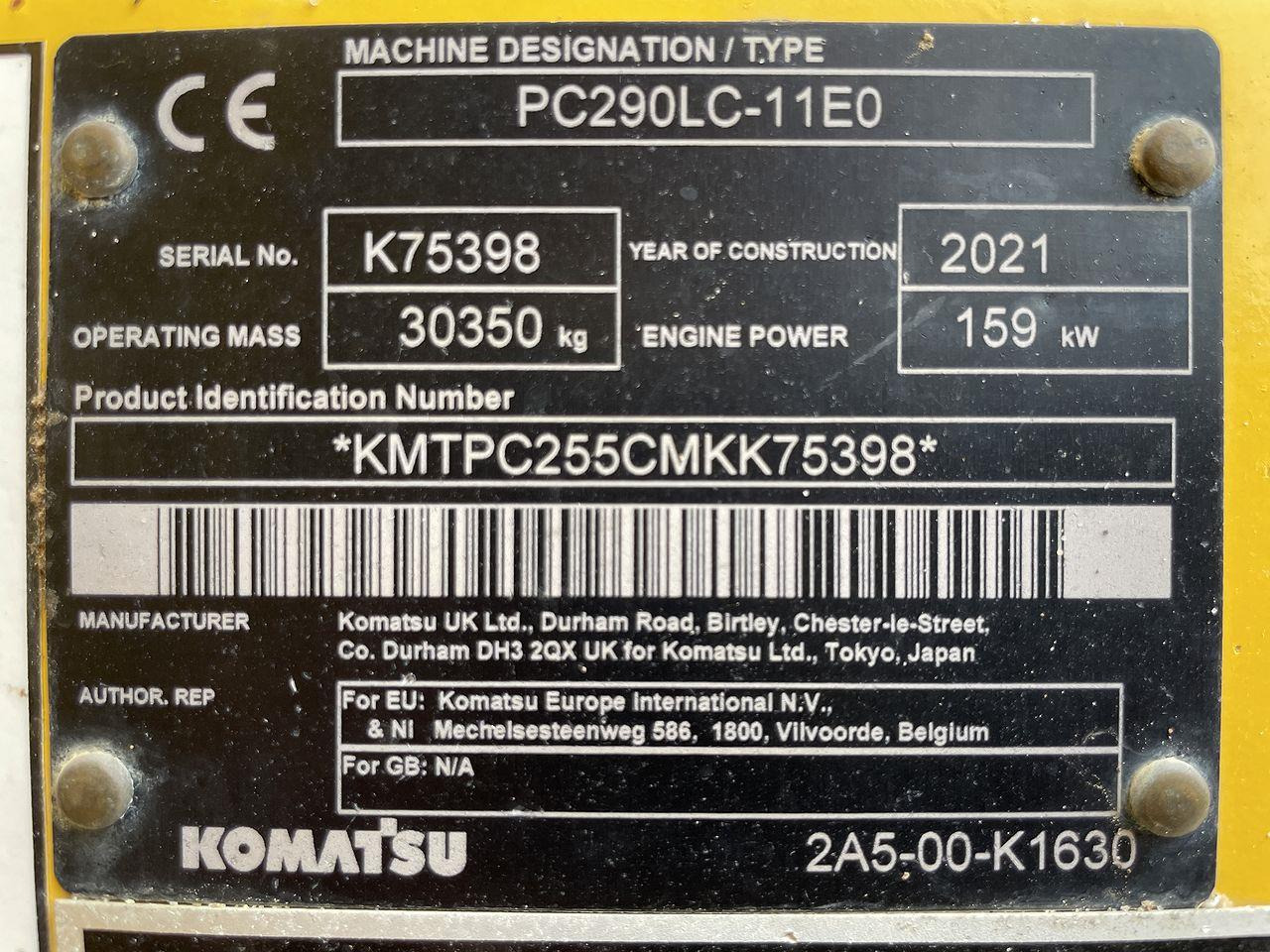 Crawler excavator Komatsu PC290LC-11EO