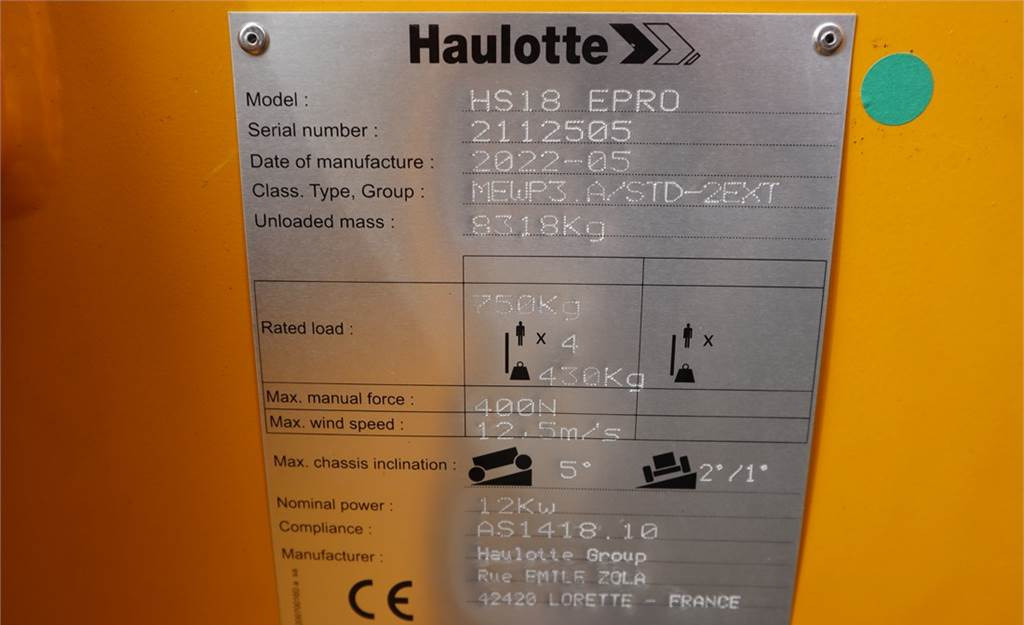 Scissor lift Haulotte HS18EPRO Valid Inspection, *Guarantee! Full Electr: picture 9