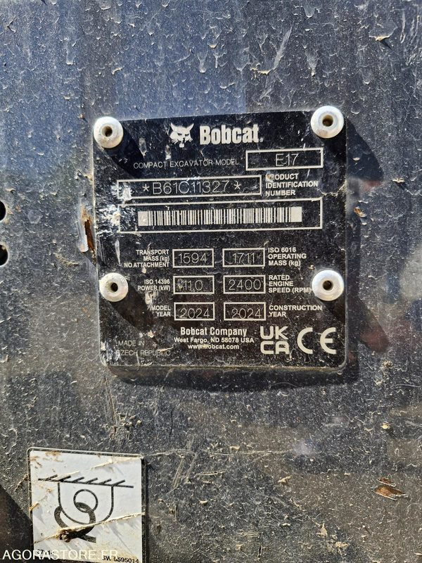 Mini excavator BOBCAT E17 2024 400h