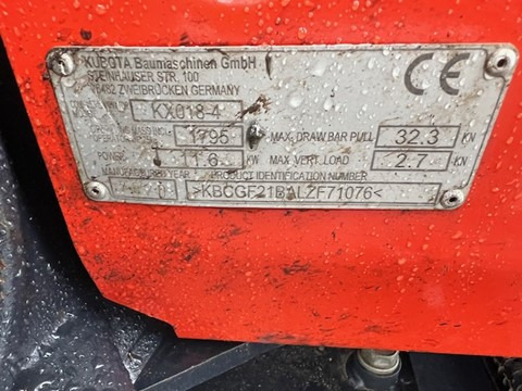 Mini excavator KUBOTA KX 018-4