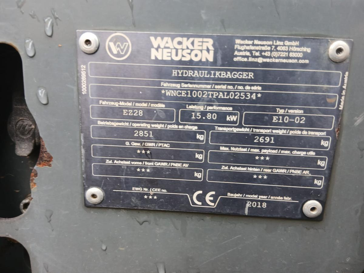 Mini excavator Wacker EZ28