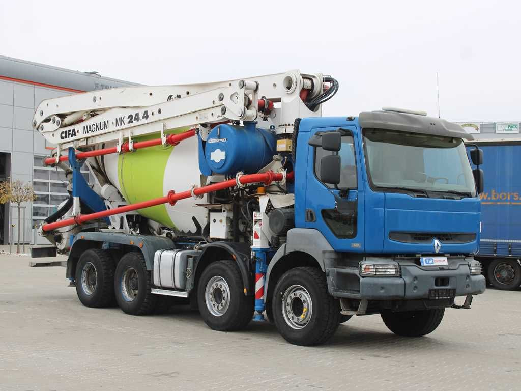 Mixer pump truck Renault KERAX 420, EURO 3, 7m3, 8X4, CIFA MAGNUM MK 24.4