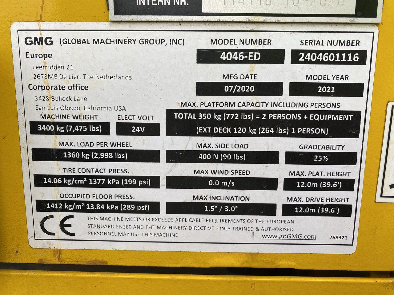 Scissor lift GMG 4046-ED 2.0