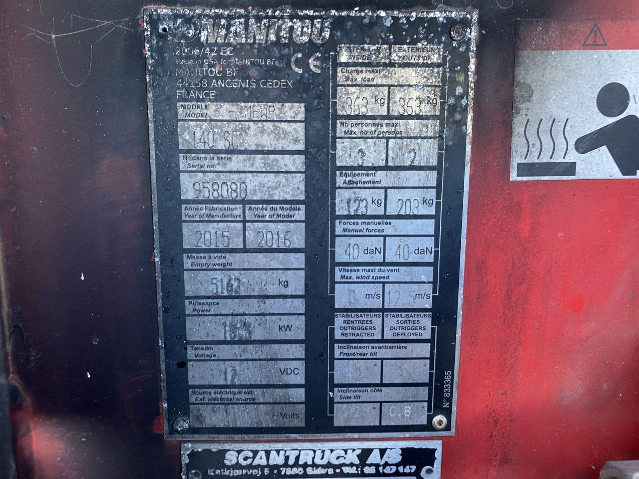 Scissor lift Manitou 140SC