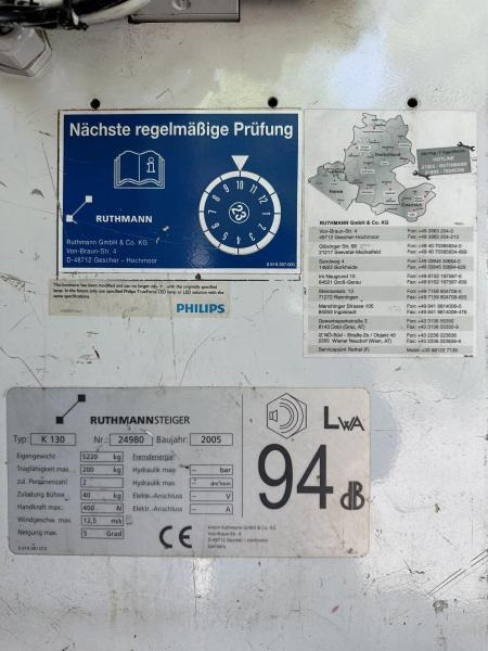 Truck mounted aerial platform Mercedes Vario 614 D-KA RUTHMANN K130 Hubsteiger 13 m TÜV neu