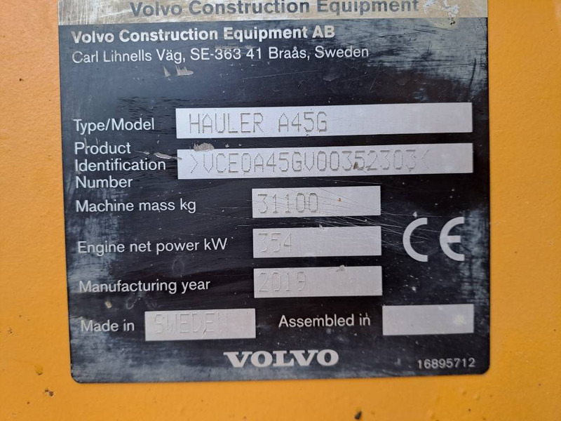 Articulated dumper Volvo A45G: picture 11