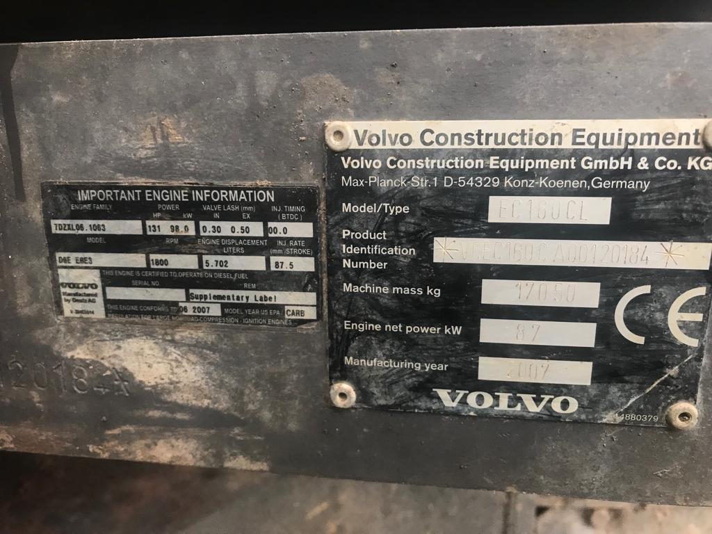 Crawler excavator Volvo EC 160 CL well: picture 9