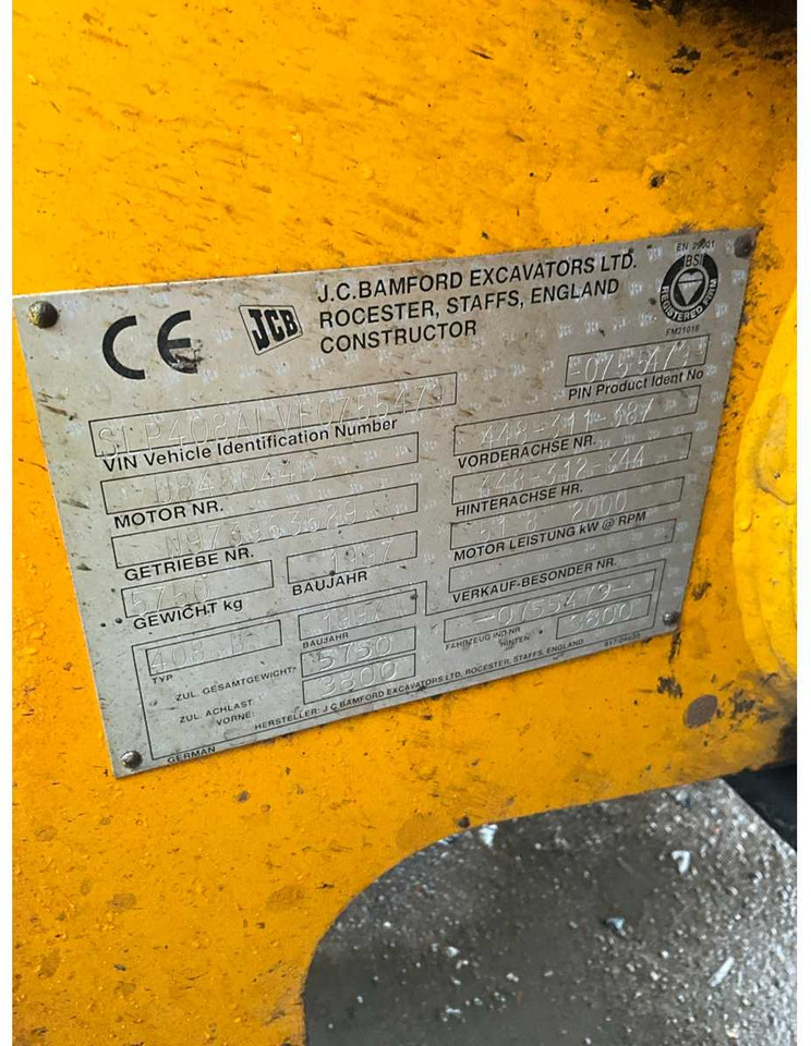 Wheel loader 1997 JCB 408 B SHOVEL