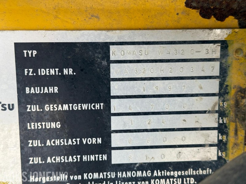 Wheel loader 1997 Komatsu WA320-3H hjullaster