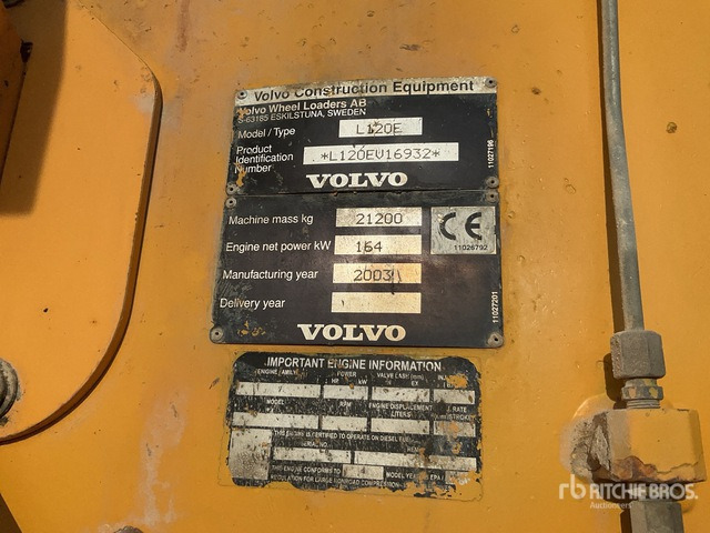 Wheel loader 2003 Volvo L120E Wheel Loader