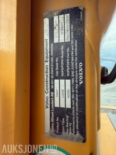 Wheel loader 2005 Volvo L220E HJULLASTER - 15364 Timer