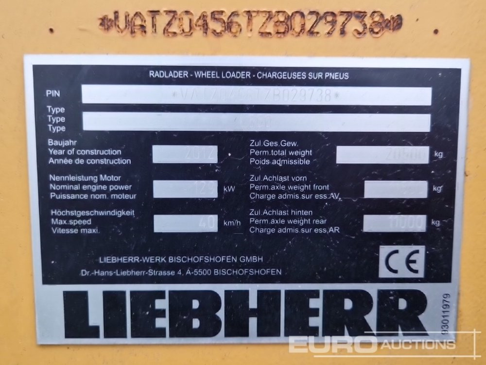 Wheel loader 2012 Liebherr L550