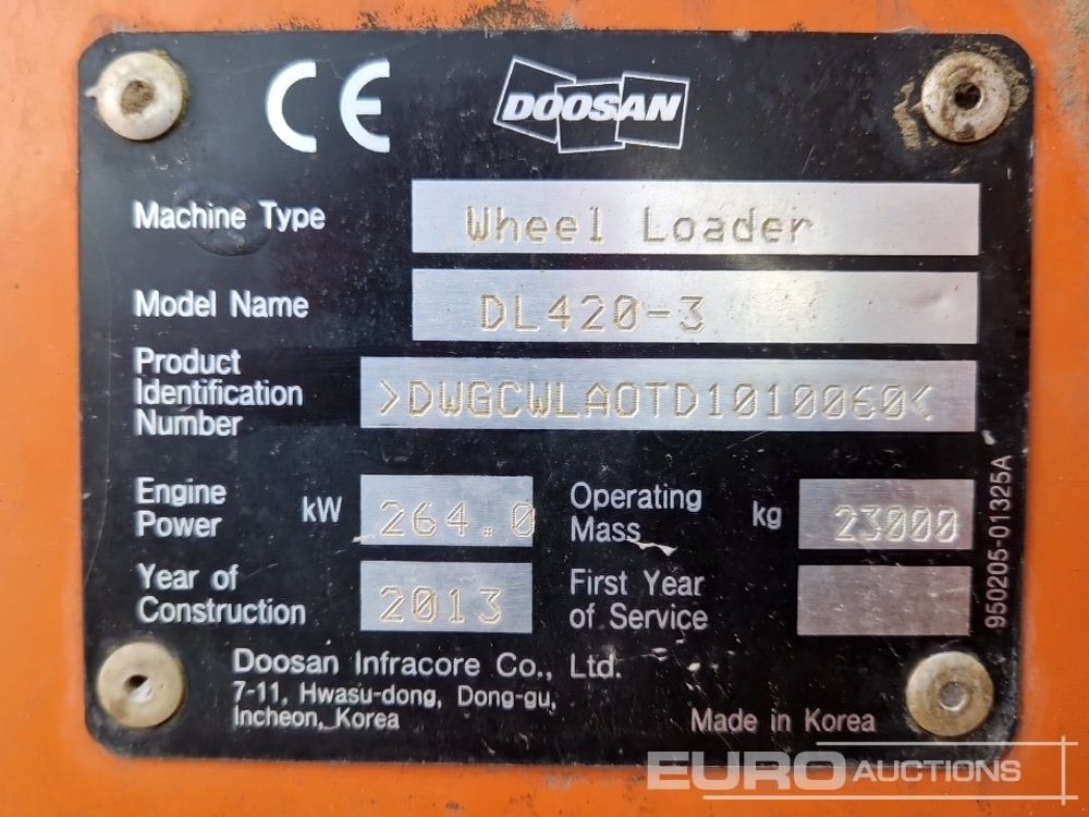 Wheel loader 2013 Doosan DL420-3