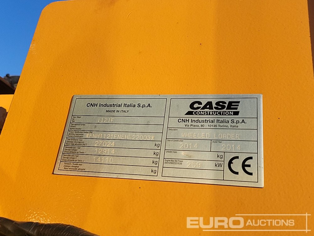 Wheel loader 2014 Case 1121F