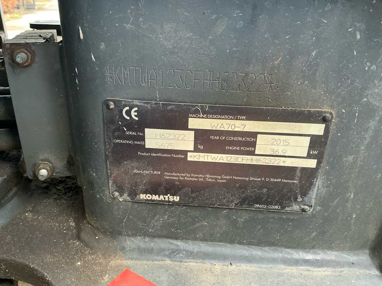 Wheel loader 2015 KOMATSU WA70-7 SHOVEL