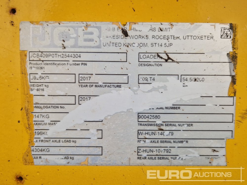 Wheel loader 2017 JCB 409