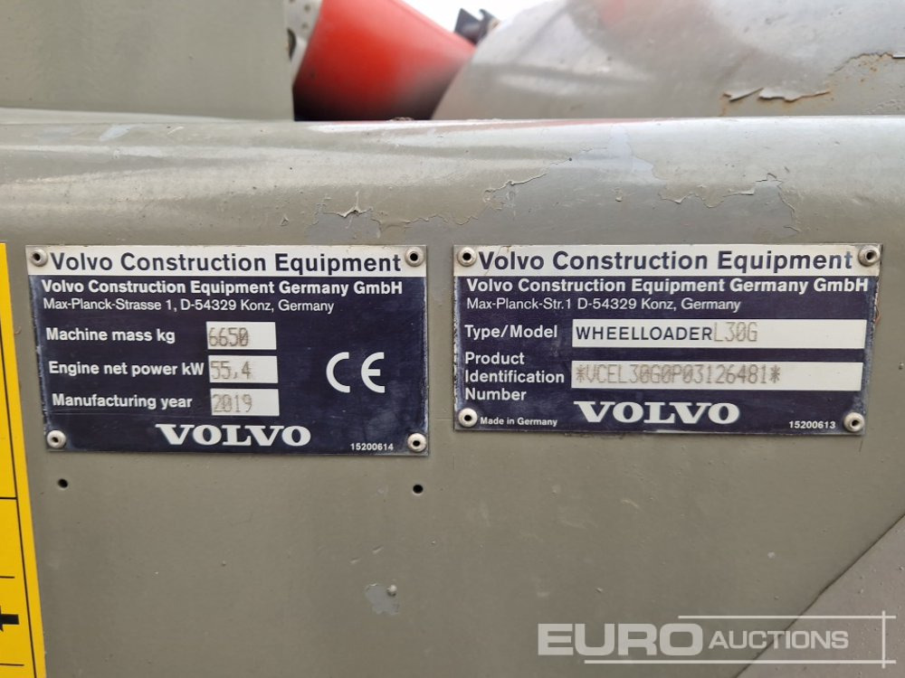 Wheel loader 2019 Volvo L30G