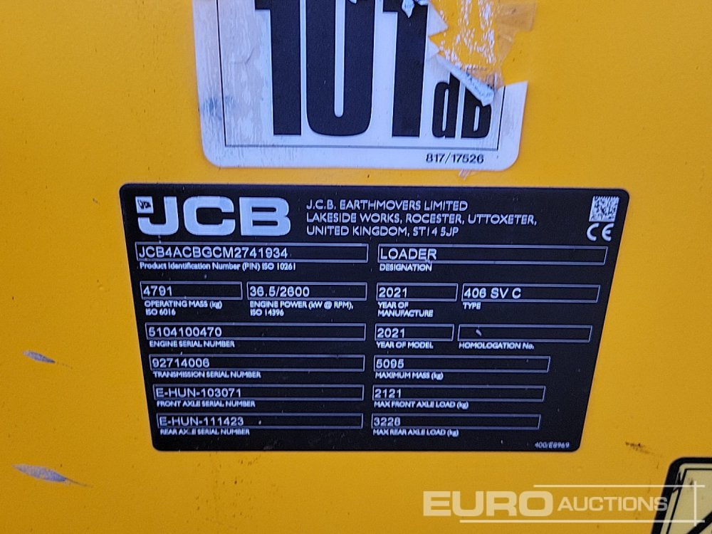 Wheel loader 2021 JCB 406 SVC