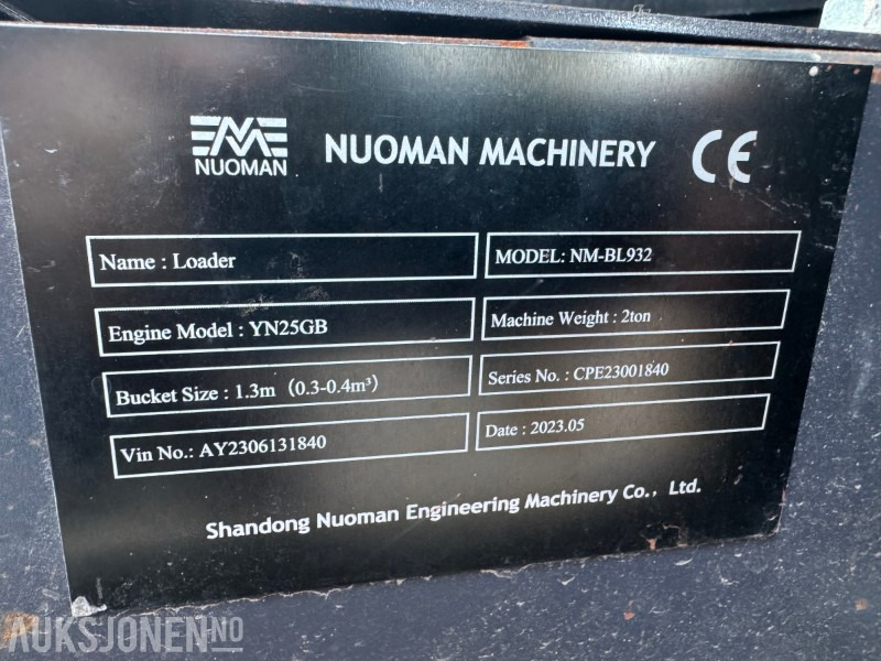 Wheel loader 2023 Nuoman NM-BL932 hjullaster
