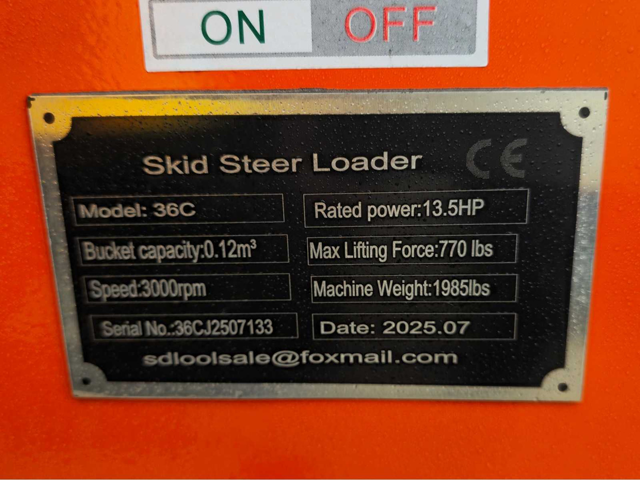 Wheel loader 2025 - SDLOOL - 36C - ORANGE - SHOVEL