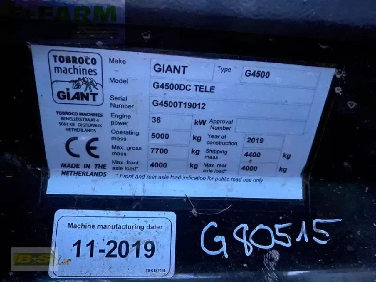 Wheel loader Giant g4500 tele