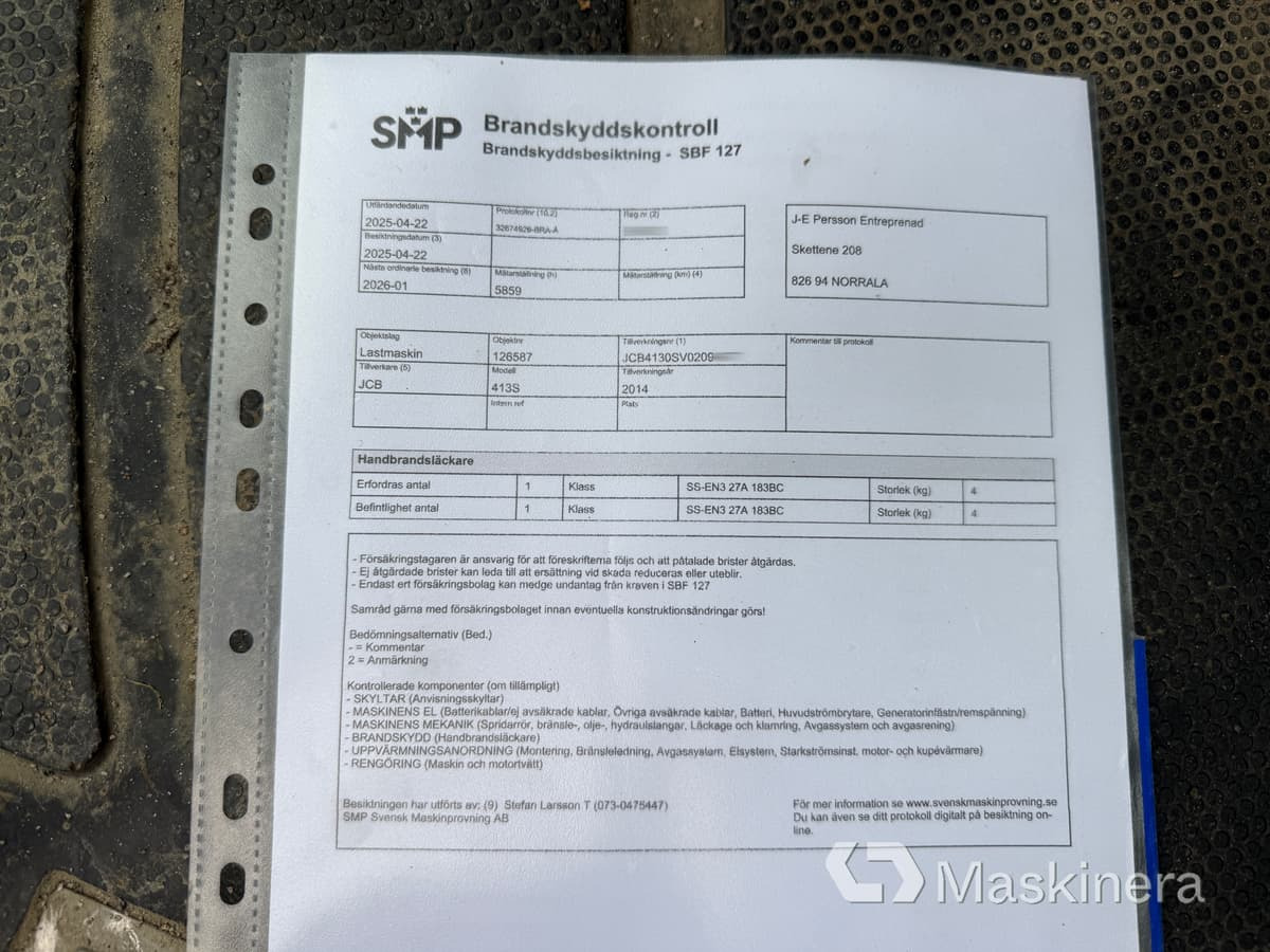 Wheel loader Hjullastare JCB 413S