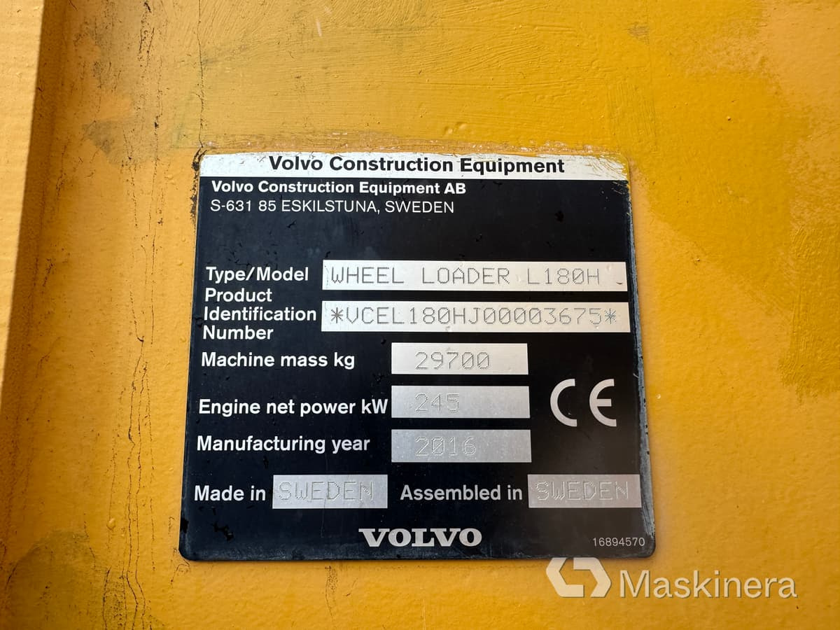 Wheel loader Hjullastare Volvo L180H
