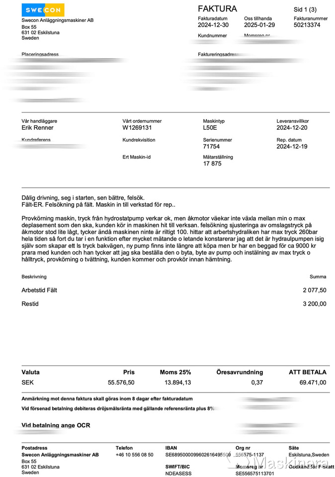 Wheel loader Hjullastare Volvo L50E med tillbehör