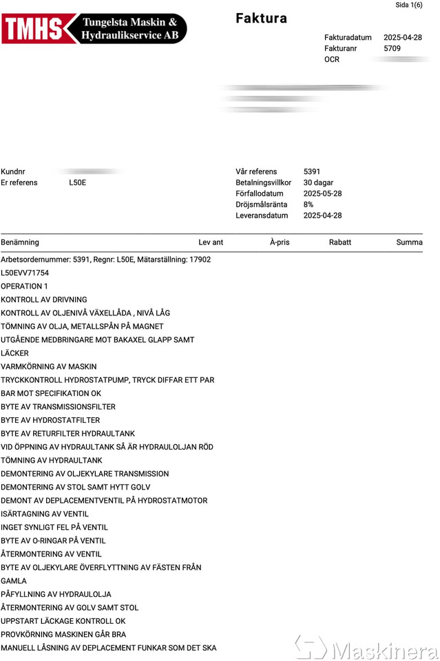 Wheel loader Hjullastare Volvo L50E med tillbehör