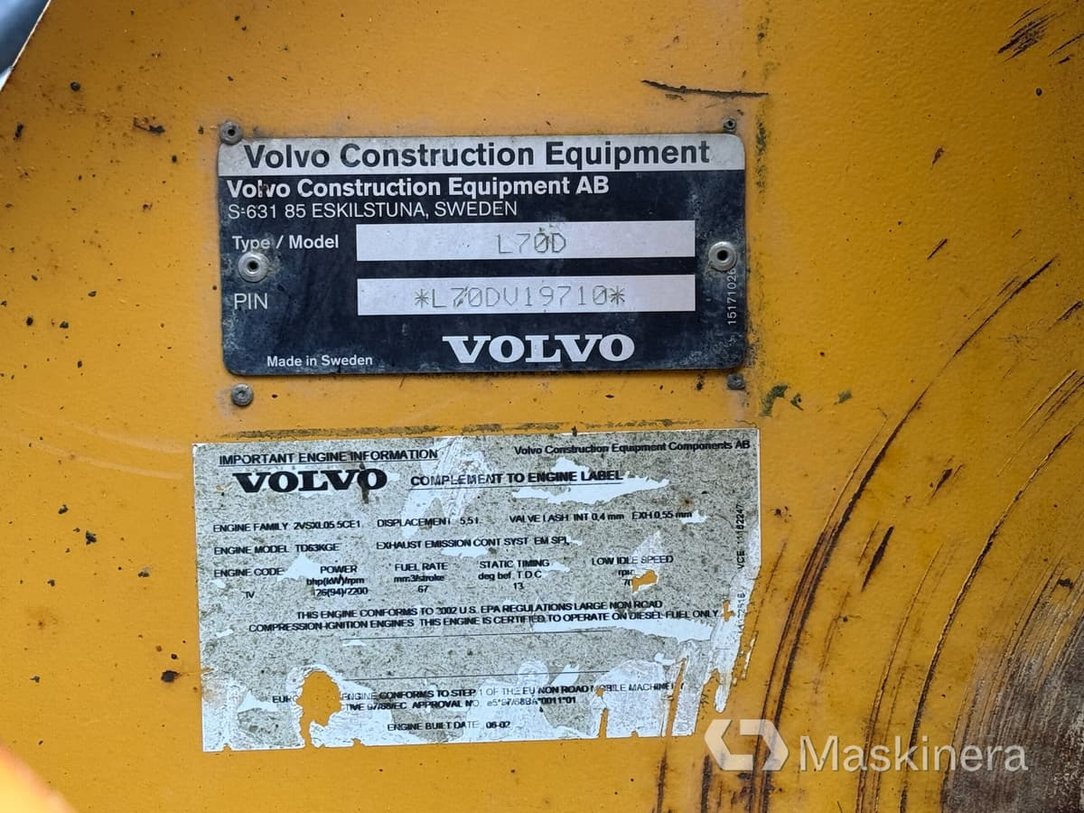 Wheel loader Hjullastare Volvo L70D