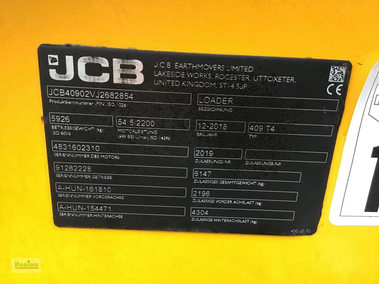 Wheel loader JCB 409