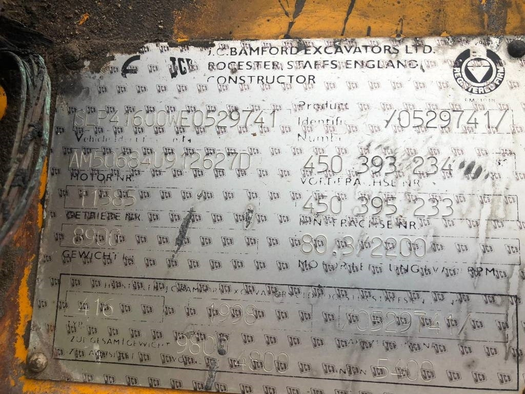 Wheel loader JCB 416 B FOR PARTS