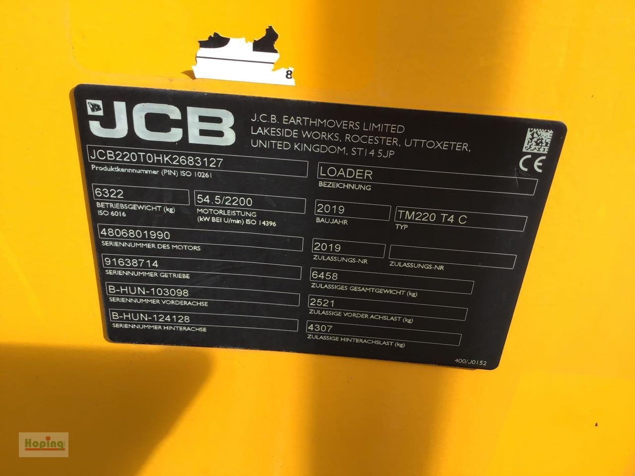 Wheel loader JCB TM220
