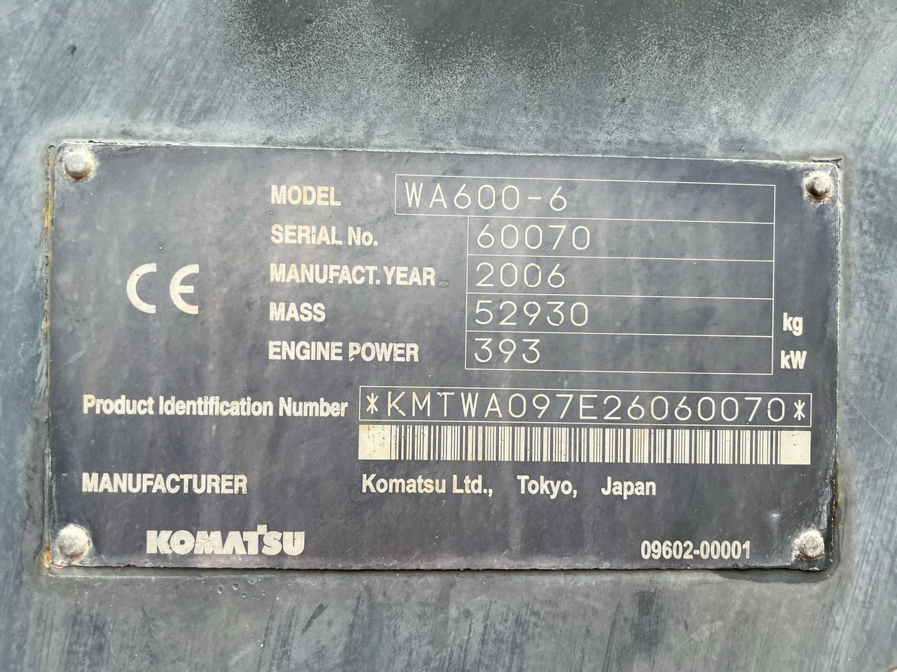 Wheel loader KOMATSU WA600-6